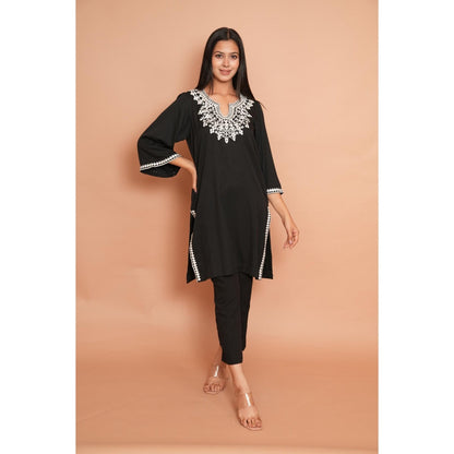 Rabnoor K Sethi Black Kurta with Pant (Set of 2)