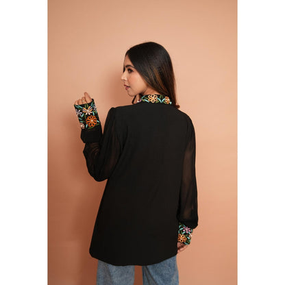 Rabnoor K Sethi Black Embroidered Shirt