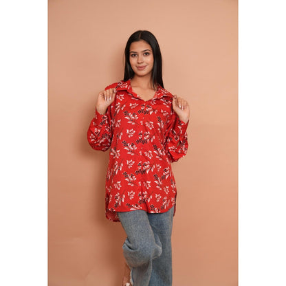 Rabnoor K Sethi Floral Red Shirt
