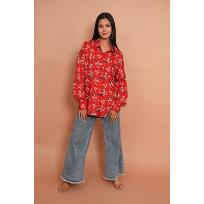 Rabnoor K Sethi Floral Red Shirt