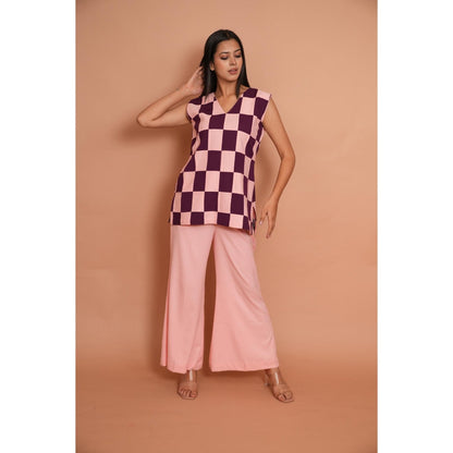 Rabnoor K Sethi Powder Pink Checks Top