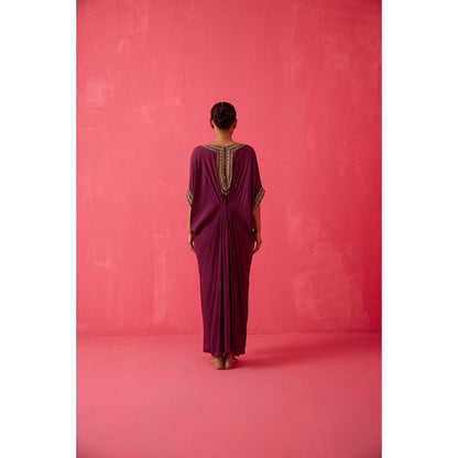 Radha Sharma Gold & Pearl Hand Embroidered Kaftan