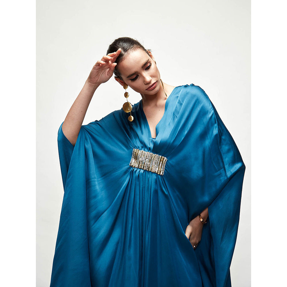 Ranian Persian Blue Silk Kaftan Dress