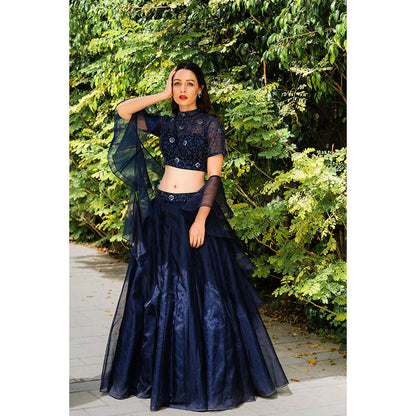Rashika Sharma Maheem Organza Blouse and Lehenga with Dupatta (Set of 3)