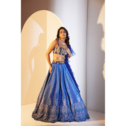 Rashika Sharma Trisha Blouse, Lehenga with Dupatta and Belt (Set of 4)