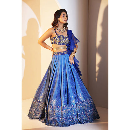 Rashika Sharma Trisha Blouse, Lehenga with Dupatta and Belt (Set of 4)