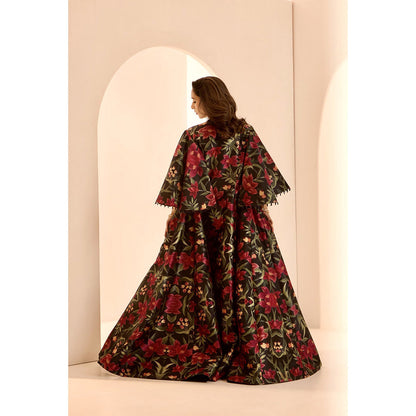 Rashika Sharma Brown Zor Jacket with Gown (Set of 2)