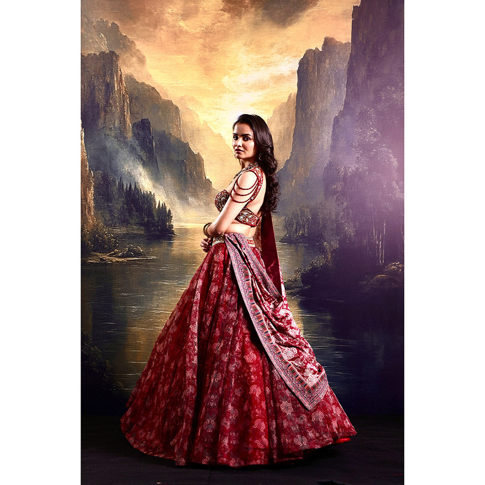 Rashika Sharma Red Khoob Lehenga with Blouse and Dupatta (Set of 3)