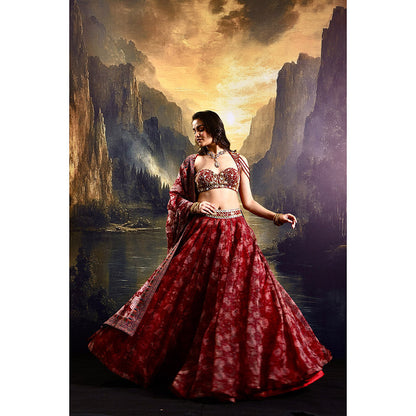 Rashika Sharma Red Khoob Lehenga with Blouse and Dupatta (Set of 3)