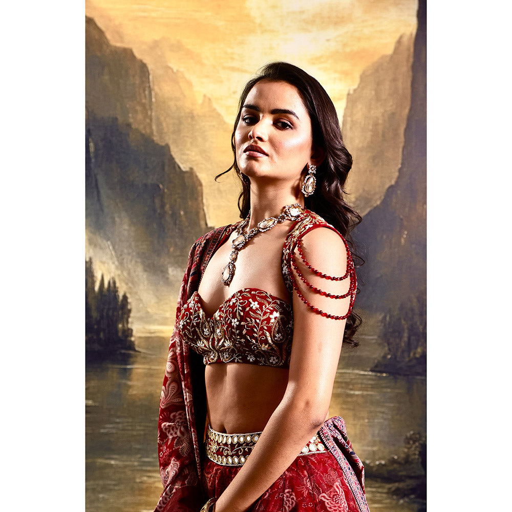Rashika Sharma Red Khoob Lehenga with Blouse and Dupatta (Set of 3)