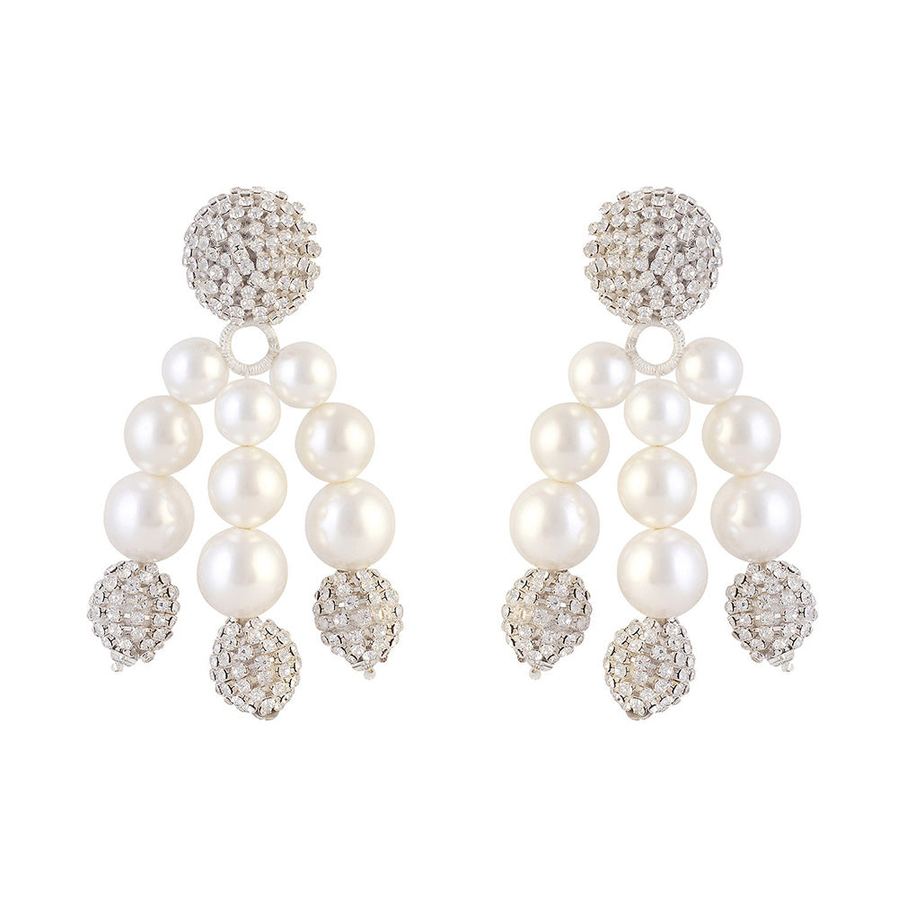 Raya Jewels Pearl & Crystal Statement Earrings