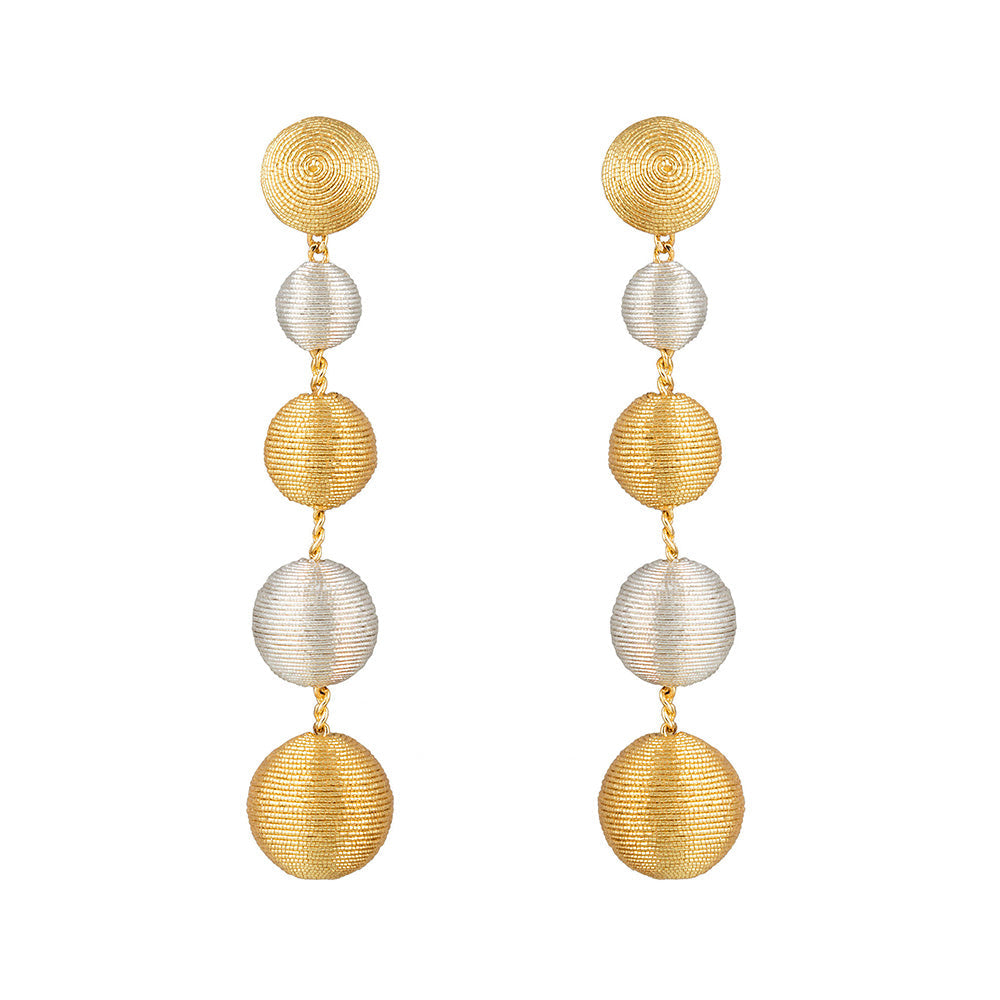 Raya Jewels Gold Silver Bauble Long Earrings