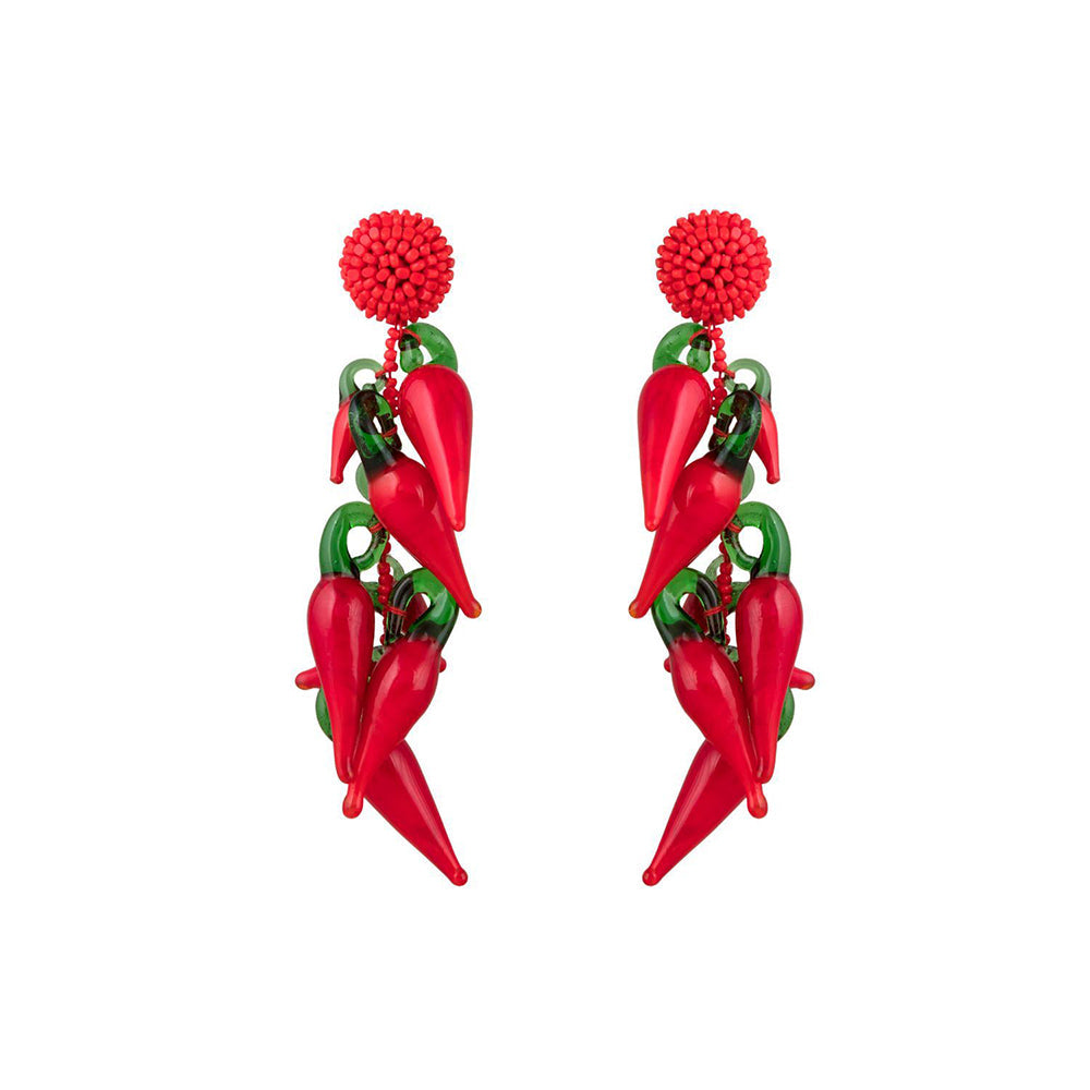 Raya Jewels Red Chilli Long Earrings