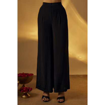 RAYASHA KHAN Black Kurta with Palazzo and Dupatta