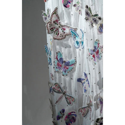 Realm By Vaishali Ariel 3D Sequin and Rhinestone Embellished Butterfly Cape