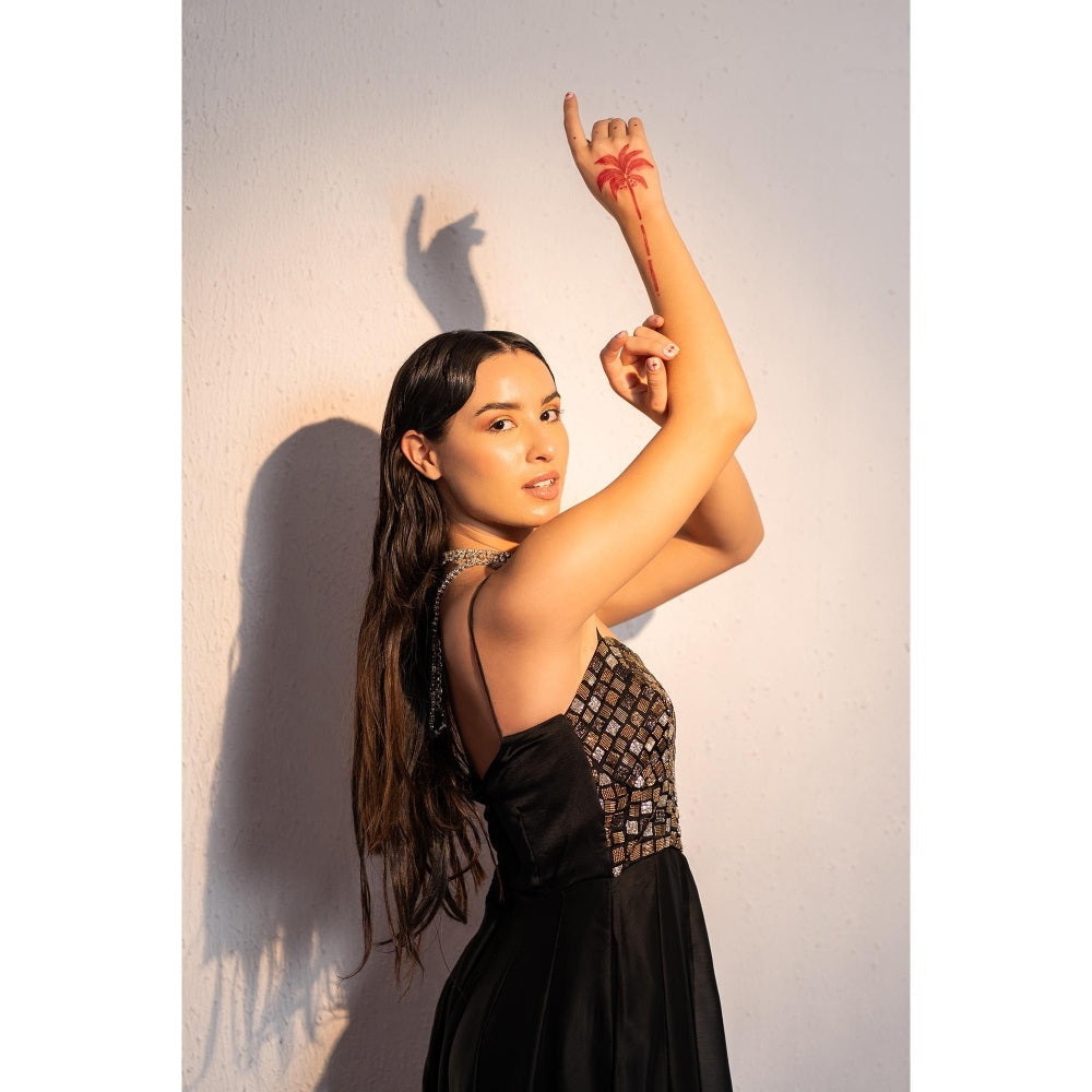 Redpine Designs Black Embellished Jumpsuit