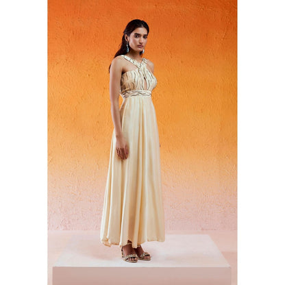 Redpine Designs Cream Embellished Jumpsuit
