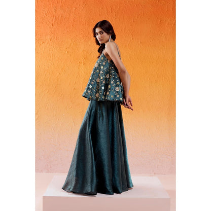Redpine Designs Teal Blue Top with Sharara (Set of 2)