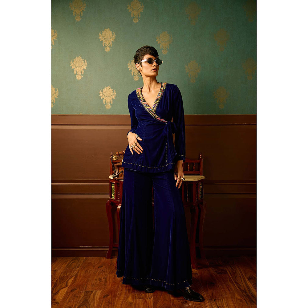 REETI ARNEJA Navy Blue Enigma Kurta with Pant (Set of 2)