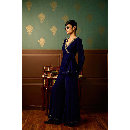 REETI ARNEJA Navy Blue Enigma Kurta with Pant (Set of 2)