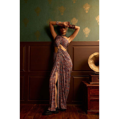 REETI ARNEJA Multi-Colour Prism Drape Gown