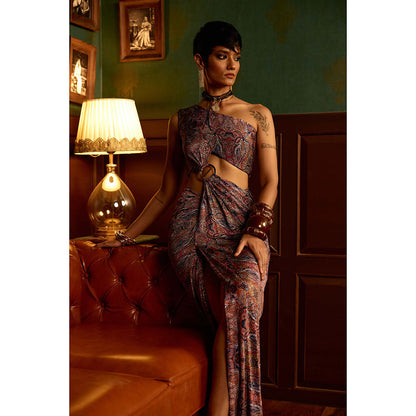 REETI ARNEJA Multi-Colour Prism Drape Gown