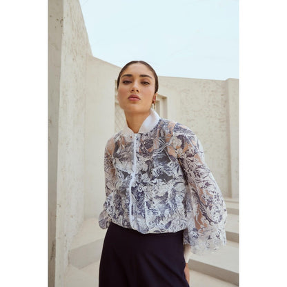 RENASCI Black Printed Cordelia Windcheater