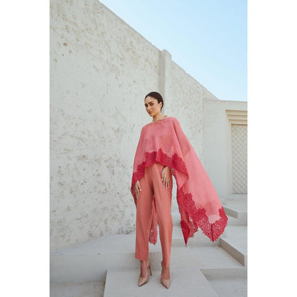 RENASCI Pink Embroidered Liara Cape