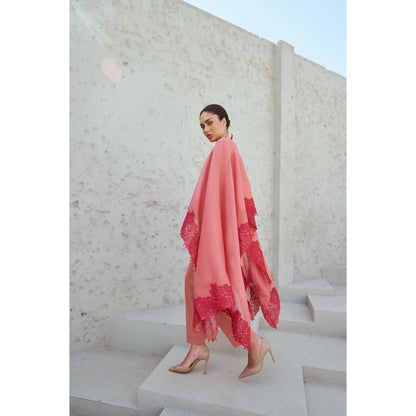 RENASCI Pink Embroidered Liara Cape