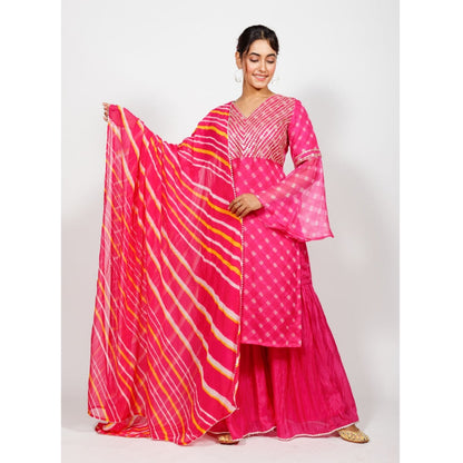 Rhapsody Jaipur Hot Pink Mothra with Bell Sleeves (Set of 3)