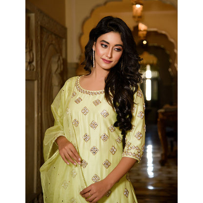 Rhapsody Jaipur Green Mirror Suit (Set of 3)