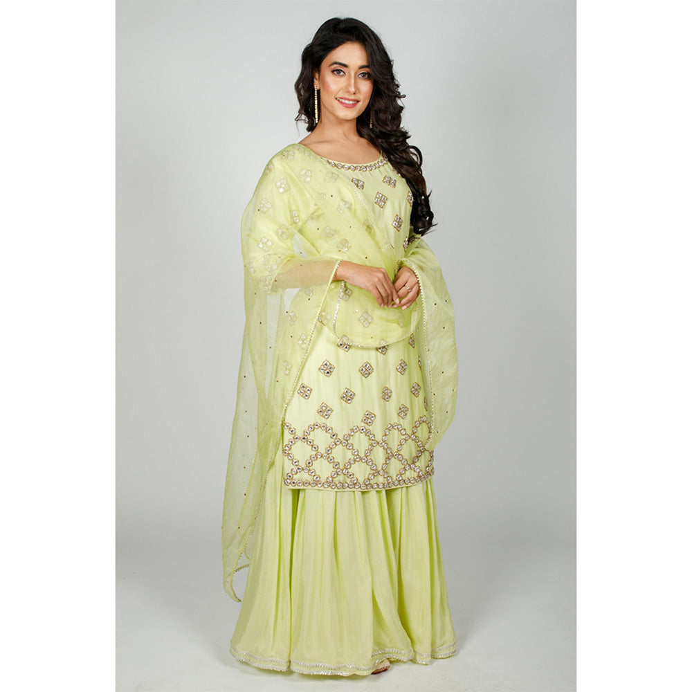 Rhapsody Jaipur Green Mirror Suit (Set of 3)