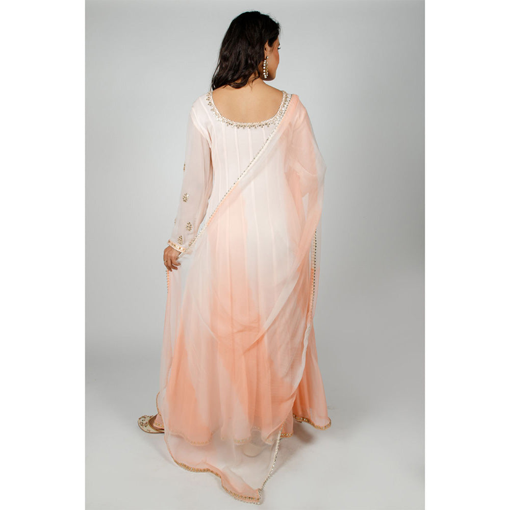 Rhapsody Jaipur Powder Peach Sequin Anarkali Dress (Set of 2)