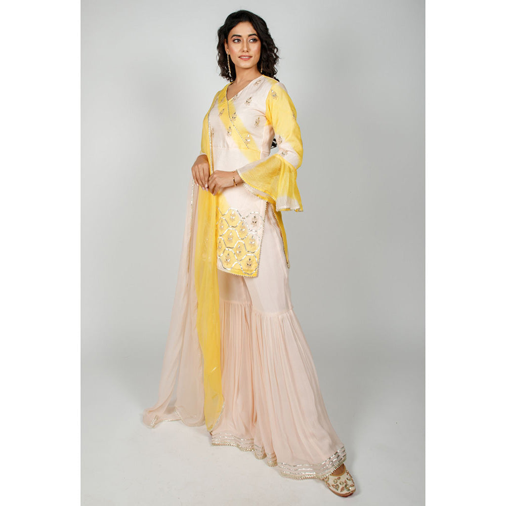 Rhapsody Jaipur Peach Yellow Sharara (Set of 3)