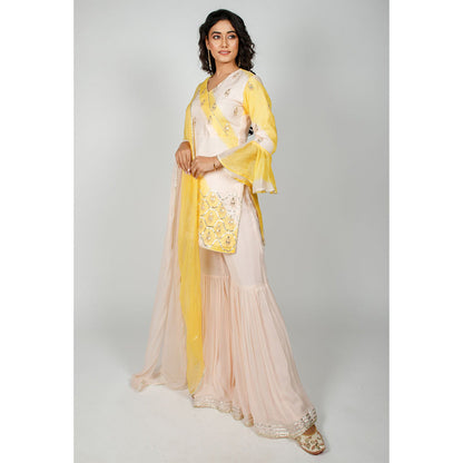 Rhapsody Jaipur Peach Yellow Sharara (Set of 3)