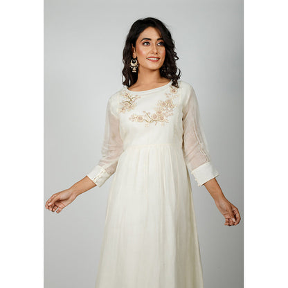 Rhapsody Jaipur White Embroidered Dress