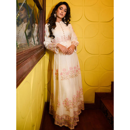 Rhapsody Jaipur Hand Block Printed Anarkali Dress