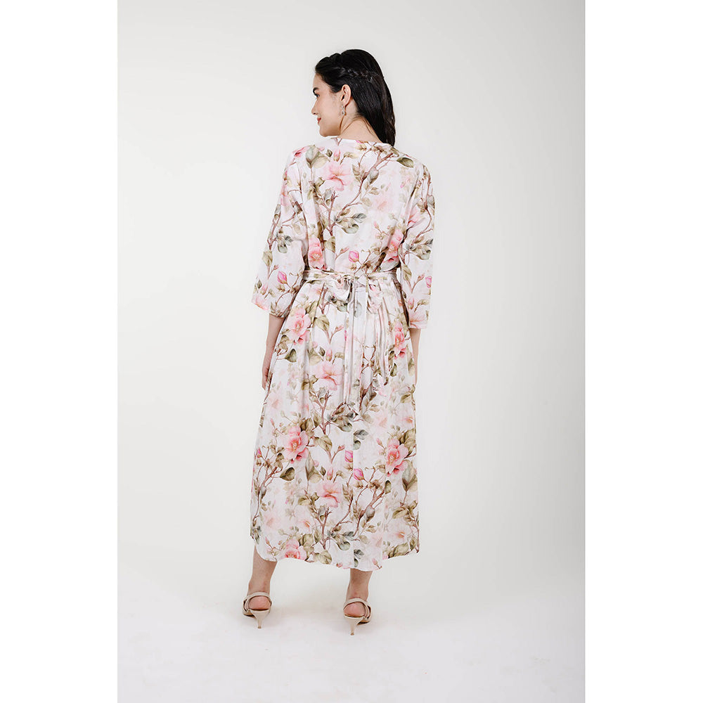 Rhapsody Jaipur Multi Colour Printed Blume Midi Dress