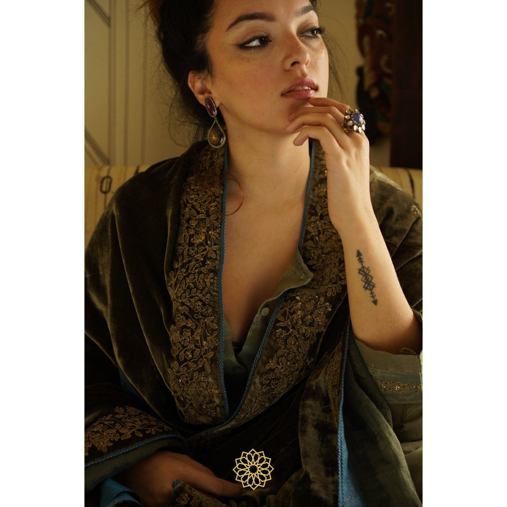Rhua India Olive Hirat Dushala Dupatta