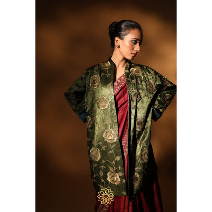 Rhua India Green Seher Shrug