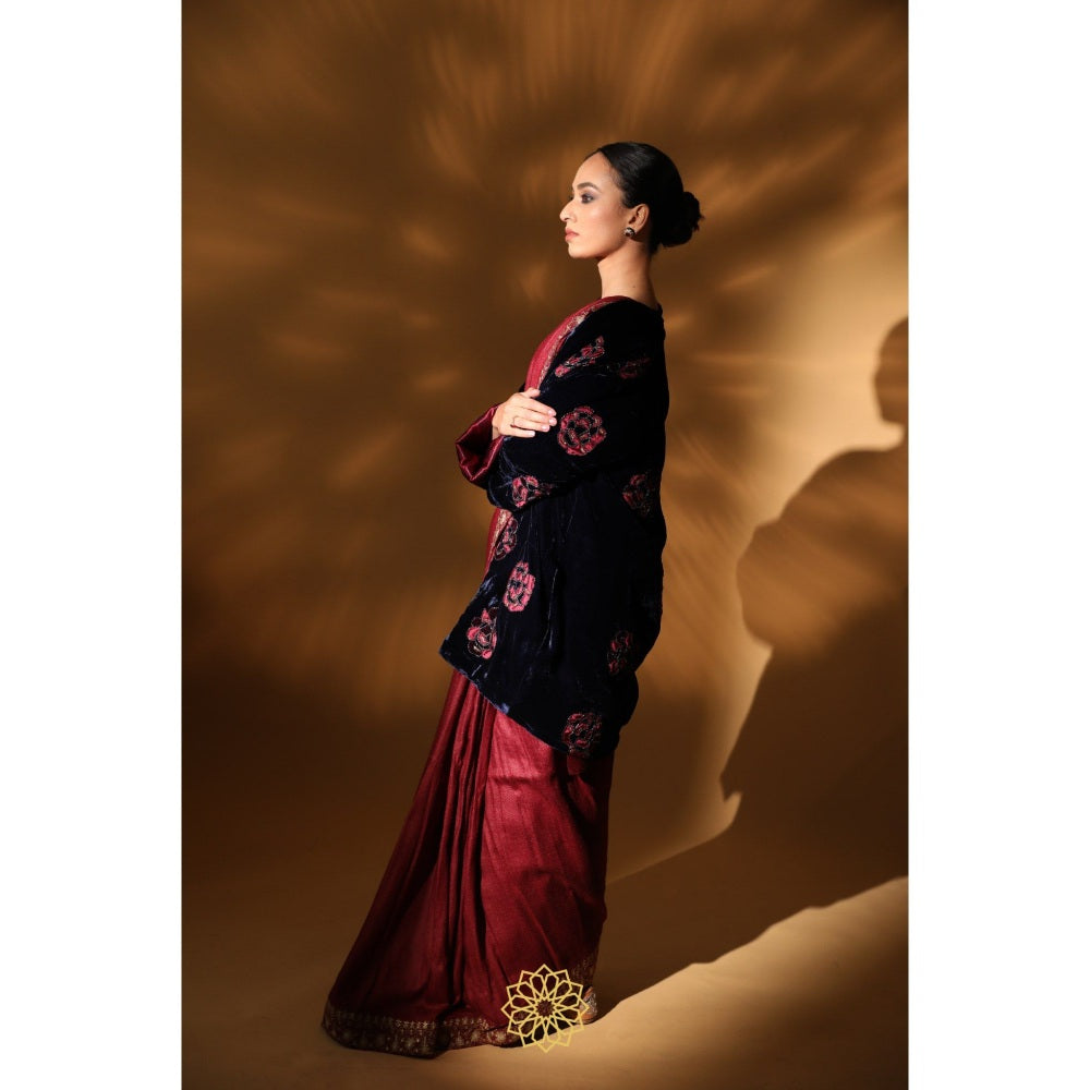 Rhua India Navy Blue Asmi Shrug