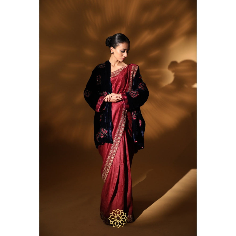 Rhua India Navy Blue Asmi Shrug