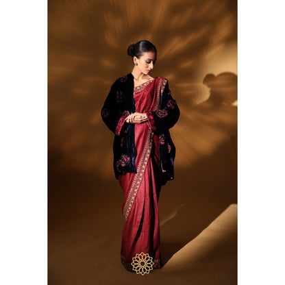 Rhua India Navy Blue Asmi Shrug