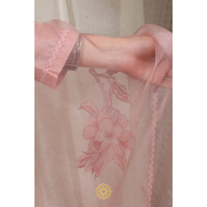 Rhua India Peach Palazzo with Kurta and Dupatta (Set of 3)