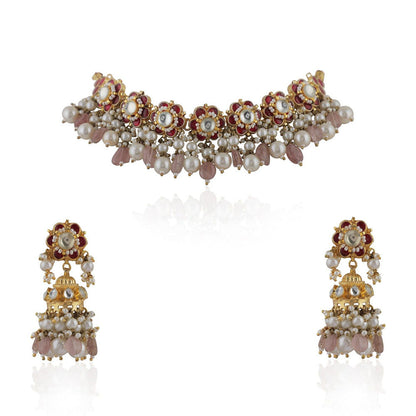 RIANA JEWELLERY Floral Motives Necklace Set
