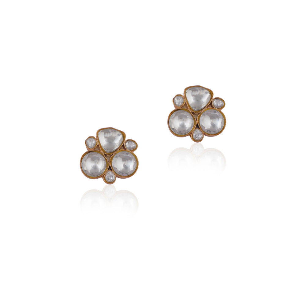 RIANA JEWELLERY White Jadtar Necklace Set