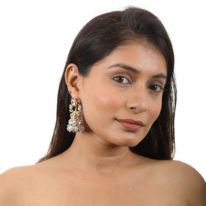 RIANA JEWELLERY Jadtar Stone Jhumki Earrings