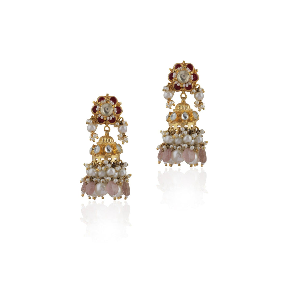RIANA JEWELLERY Jadtar Stone Jhumki Earrings