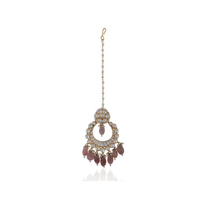 RIANA JEWELLERY Light Pink Chand Tikka