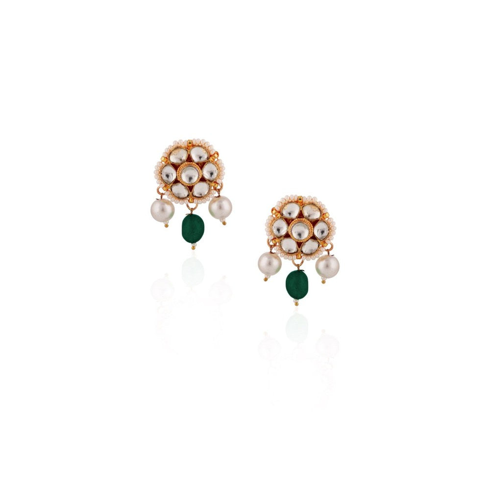 RIANA JEWELLERY Green White Choker Set